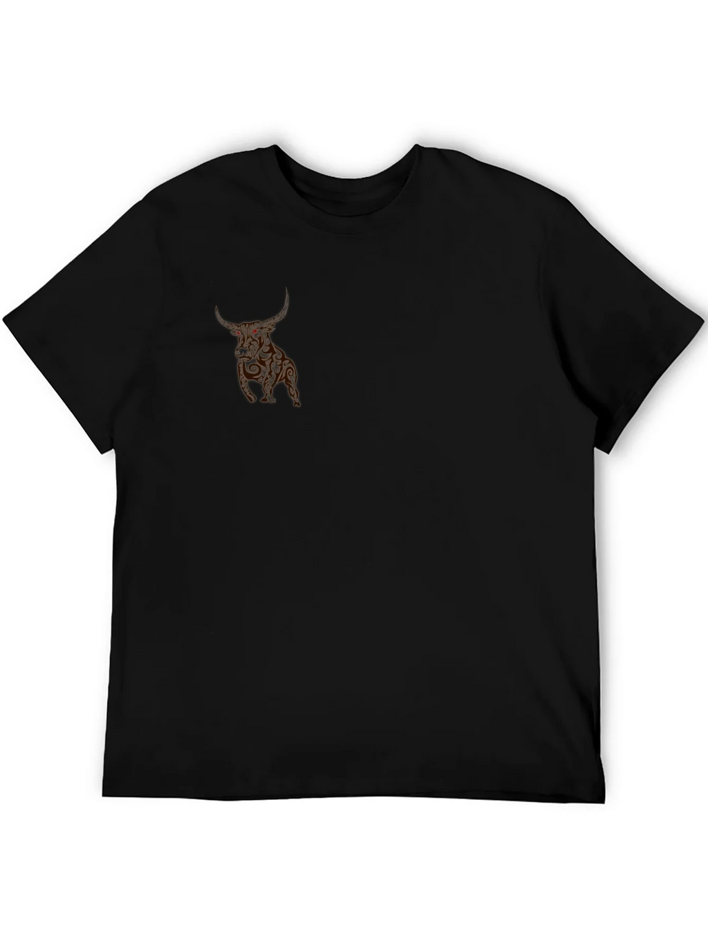 Mens Black T-Shirt with Bull Graphic product image 5