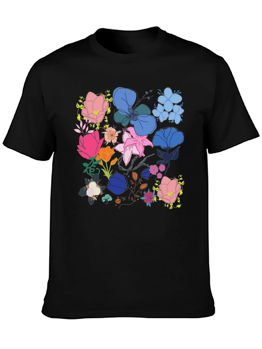 Floral Print Graphic Tee - Black product image 3