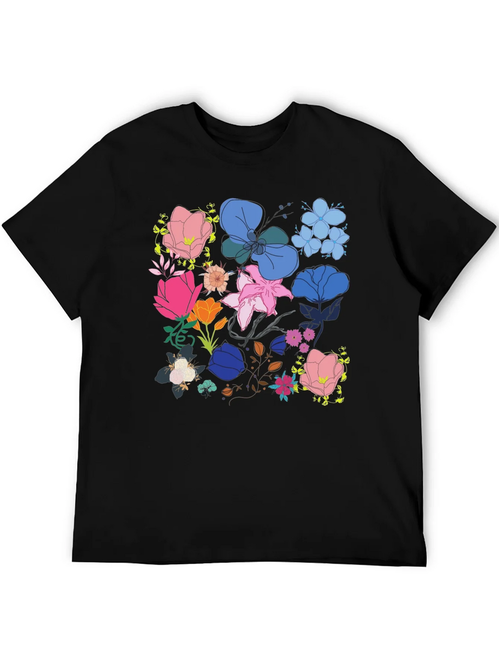 Floral Print Graphic Tee - Black product image 5