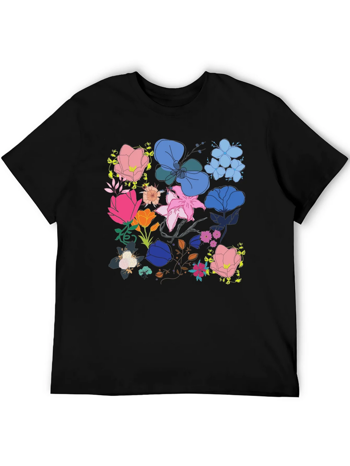 Floral Print Graphic Tee - Black product image 5