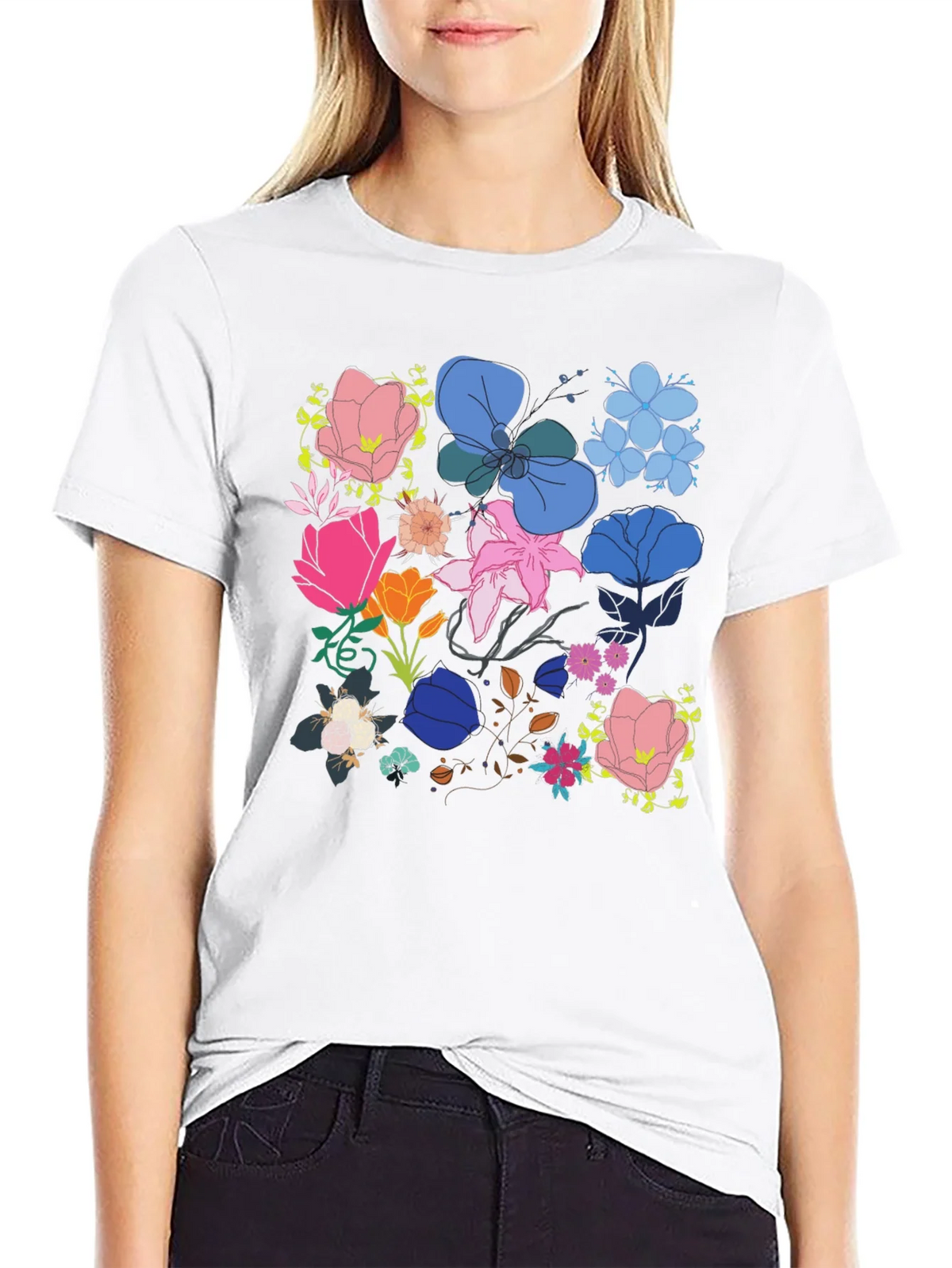 Floral Print Graphic Tee - Black product image 8