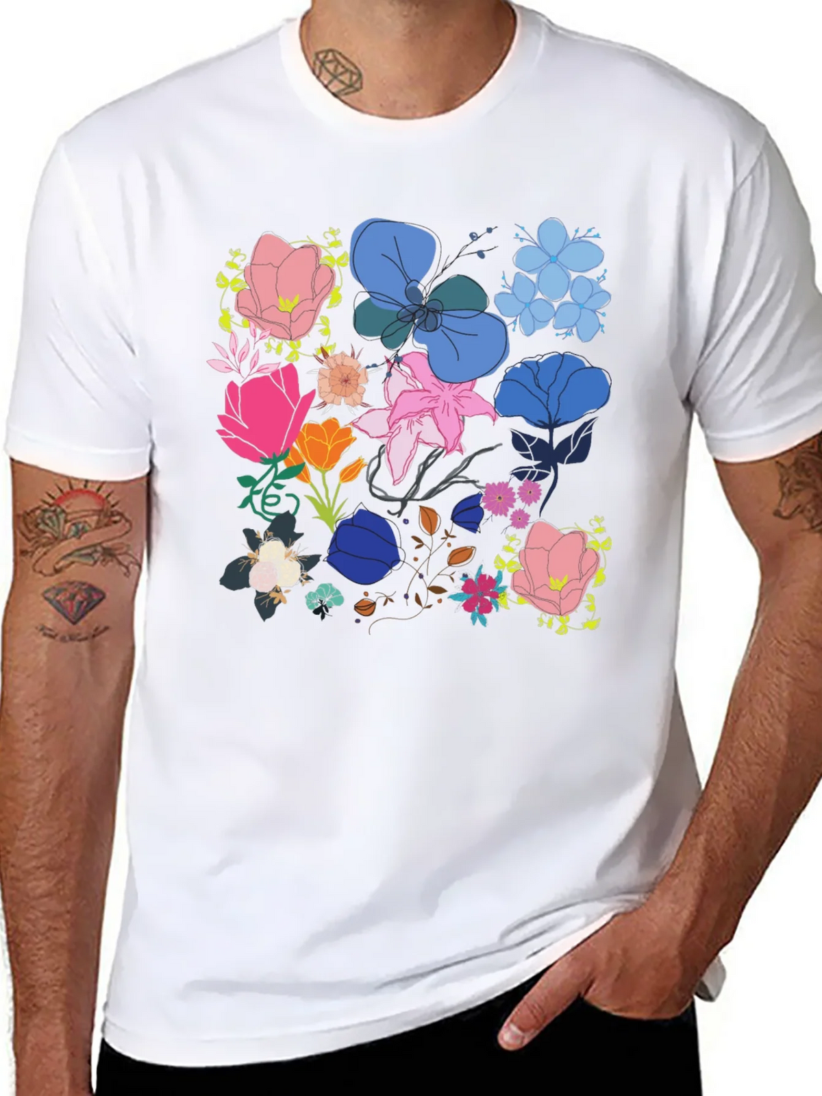 Floral Print Graphic Tee - Black product image 7