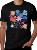 Floral Print Graphic Tee - Black product image 1