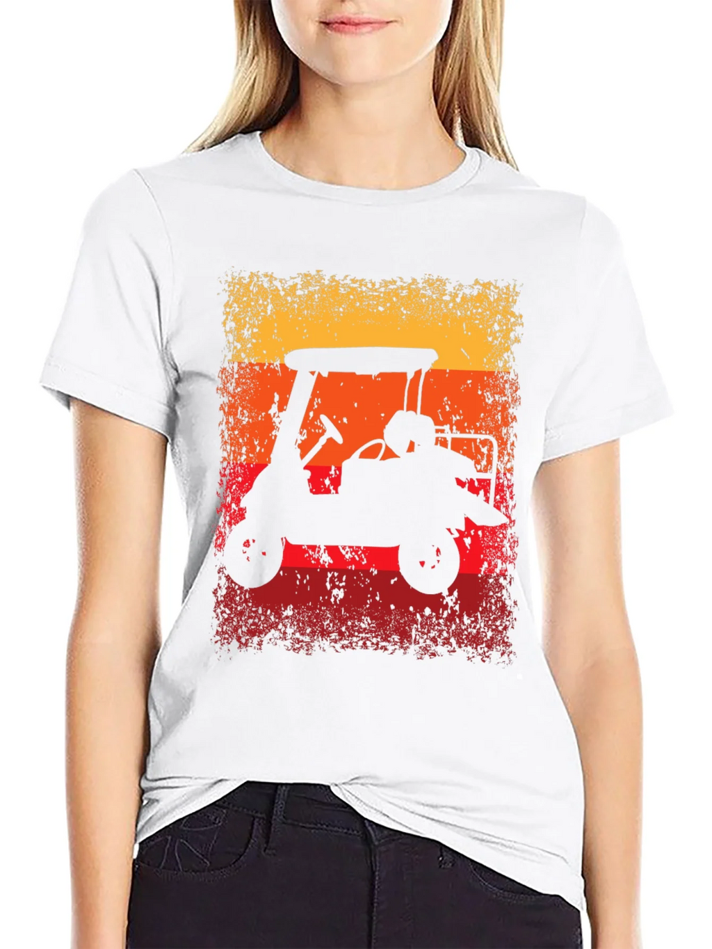Retro Golf Cart Sunset Graphic Tee product image 8