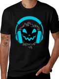 DJ Headphone Halloween Black T-Shirt product image 1