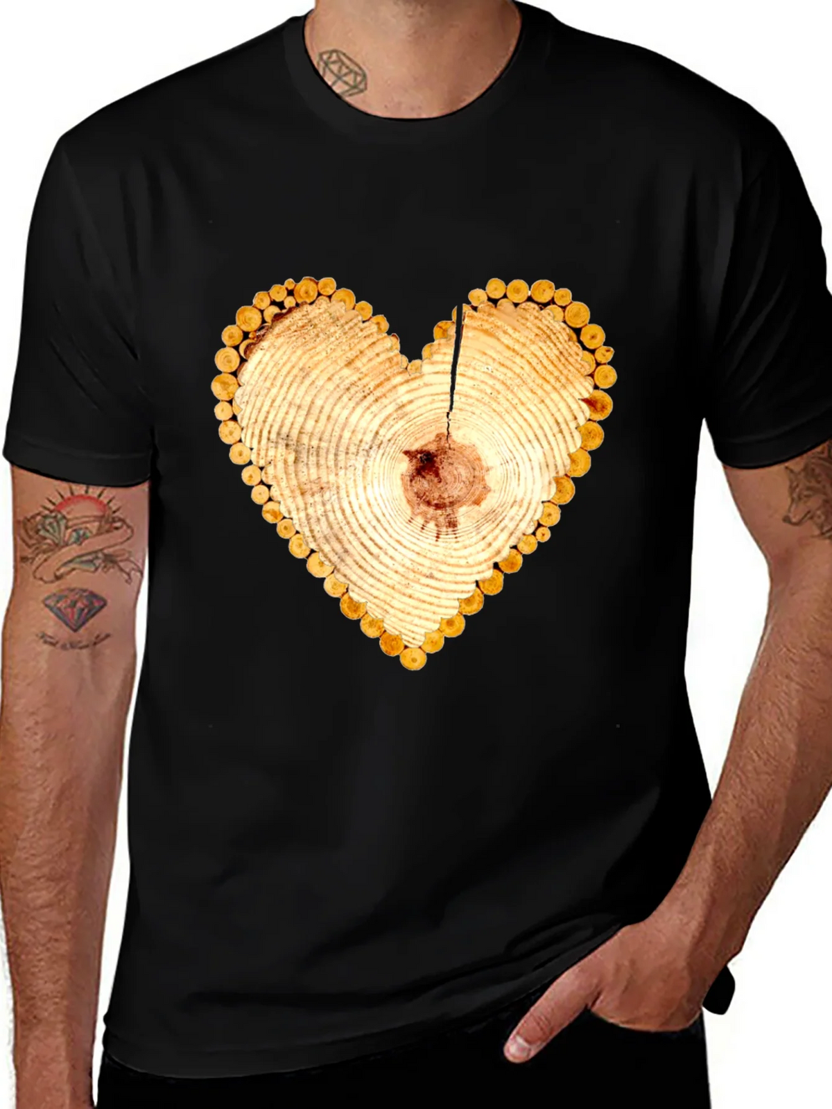 Heart Wood Slice Graphic Tee product image 1