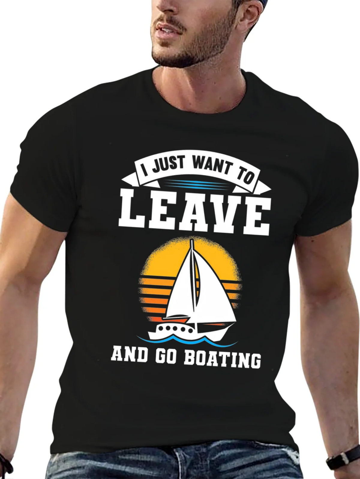 I Just Want To Leave And Go Boating T-Shirt product image 5