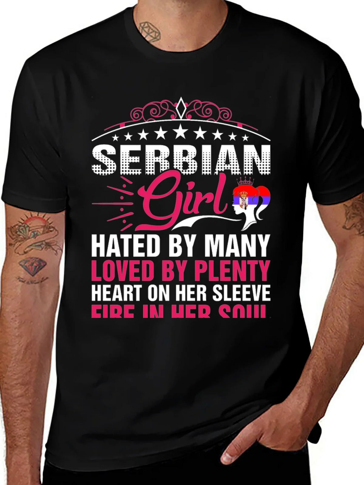 Serbian Girl Tee - Hated By Many Loved By Plenty product image 1
