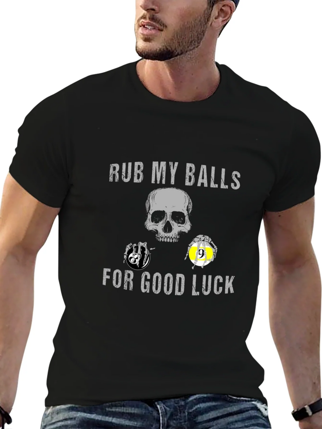 Rub My Balls For Good Luck Novelty Graphic T-Shirt product image 6