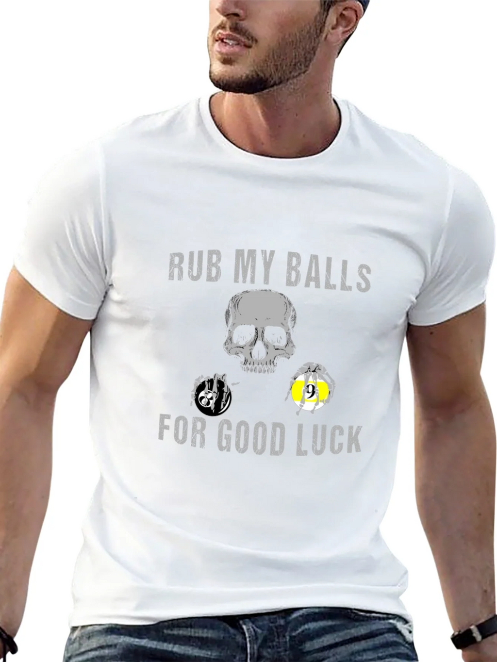 Rub My Balls For Good Luck Novelty Graphic T-Shirt product image 12