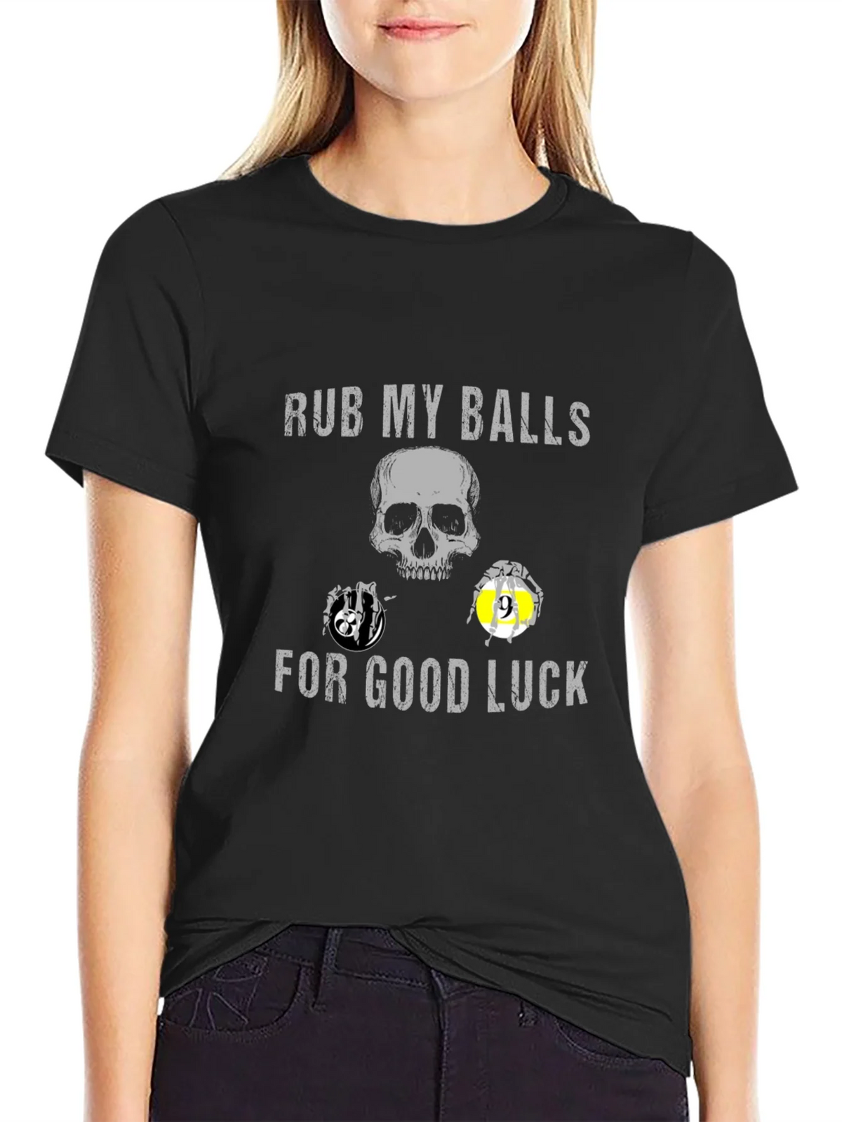 Rub My Balls For Good Luck Novelty Graphic T-Shirt product image 2