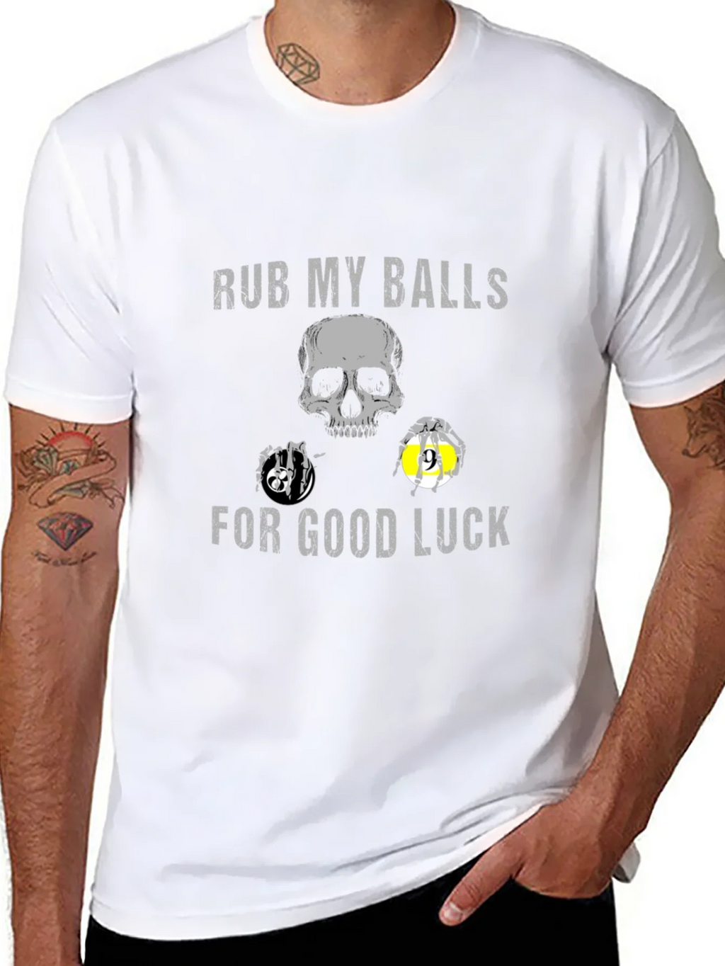 Rub My Balls For Good Luck Novelty Graphic T-Shirt product image 7