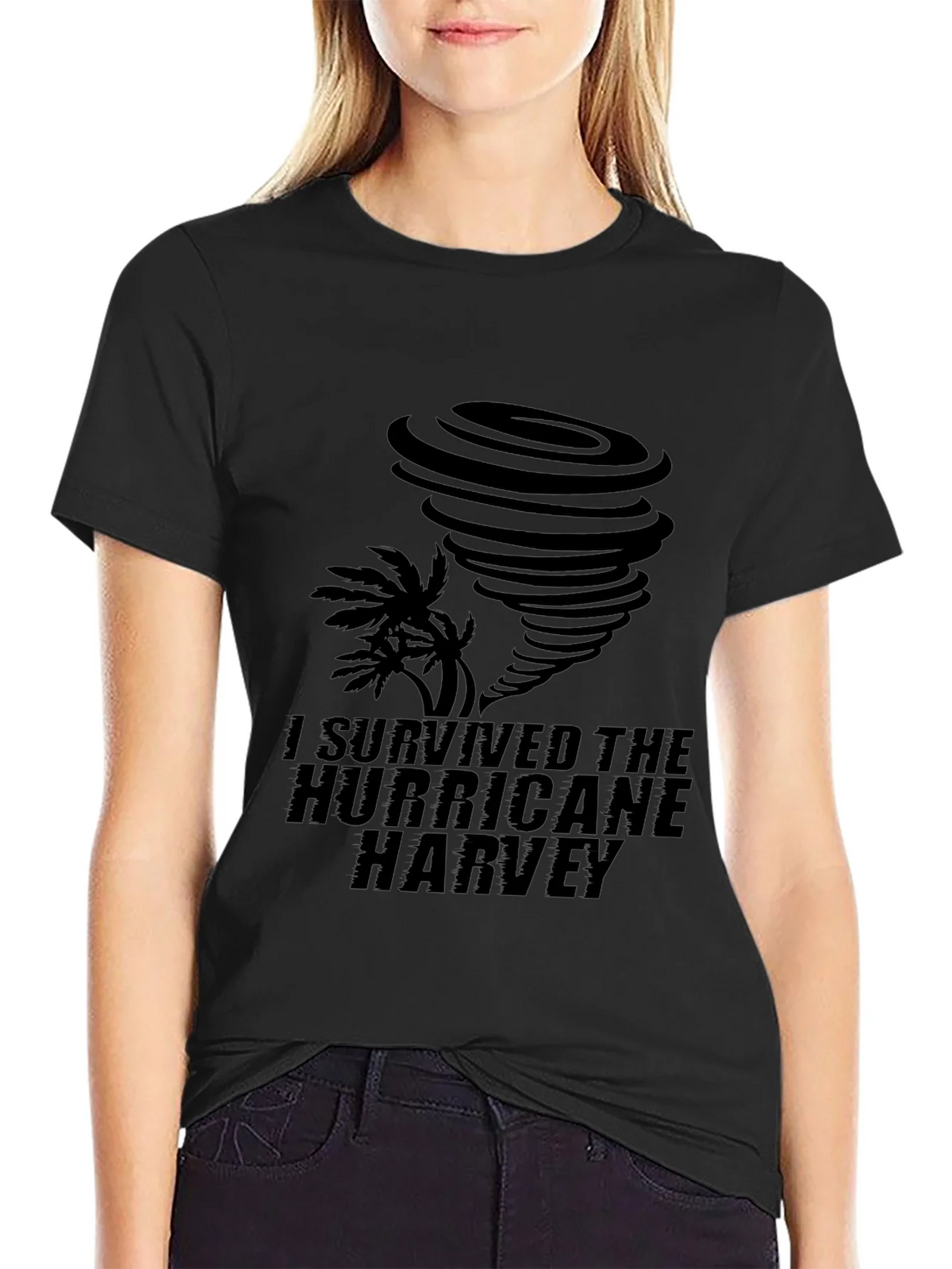 I Survived Hurricane Harvey Black T-Shirt product image 2