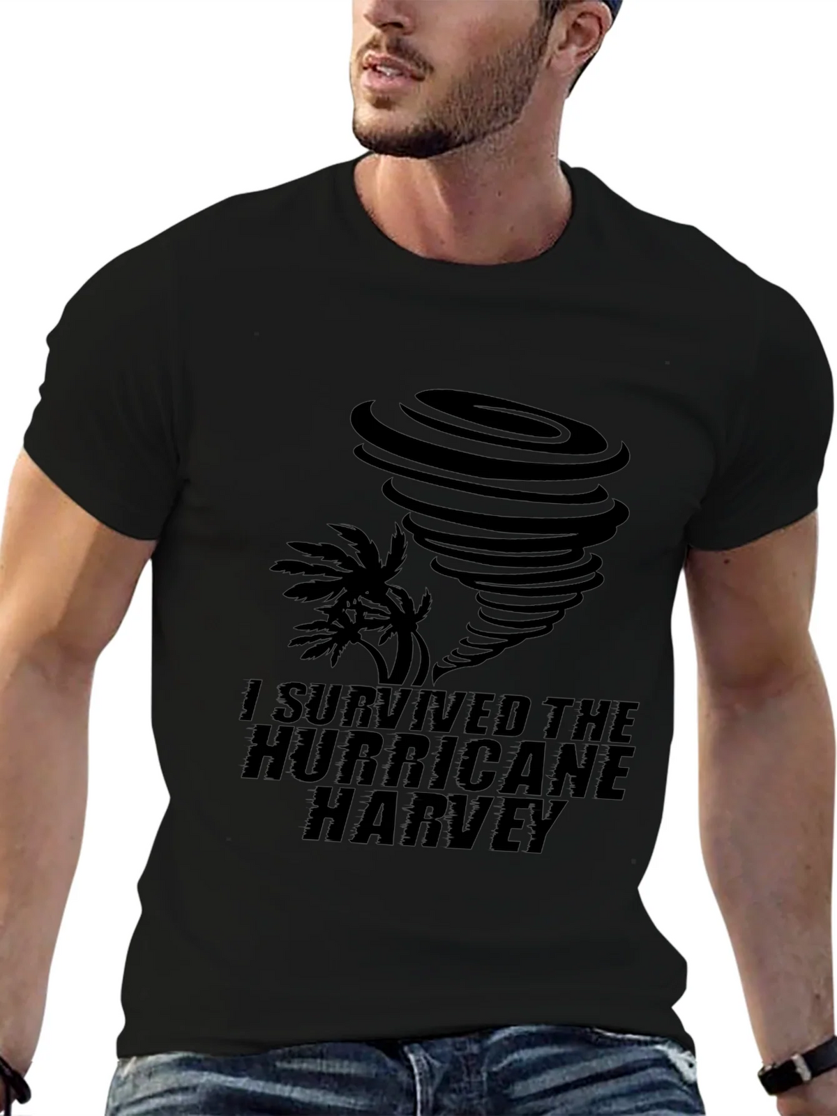 I Survived Hurricane Harvey Black T-Shirt product image 6