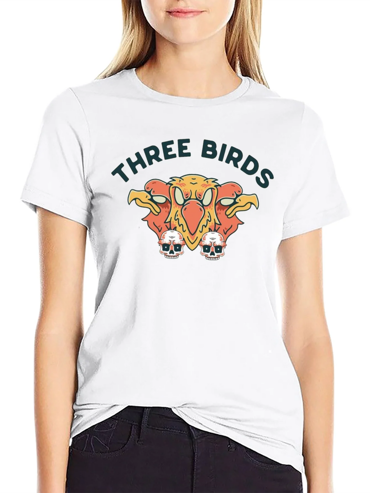 Three Birds Graphic Print Black T-Shirt product image 7
