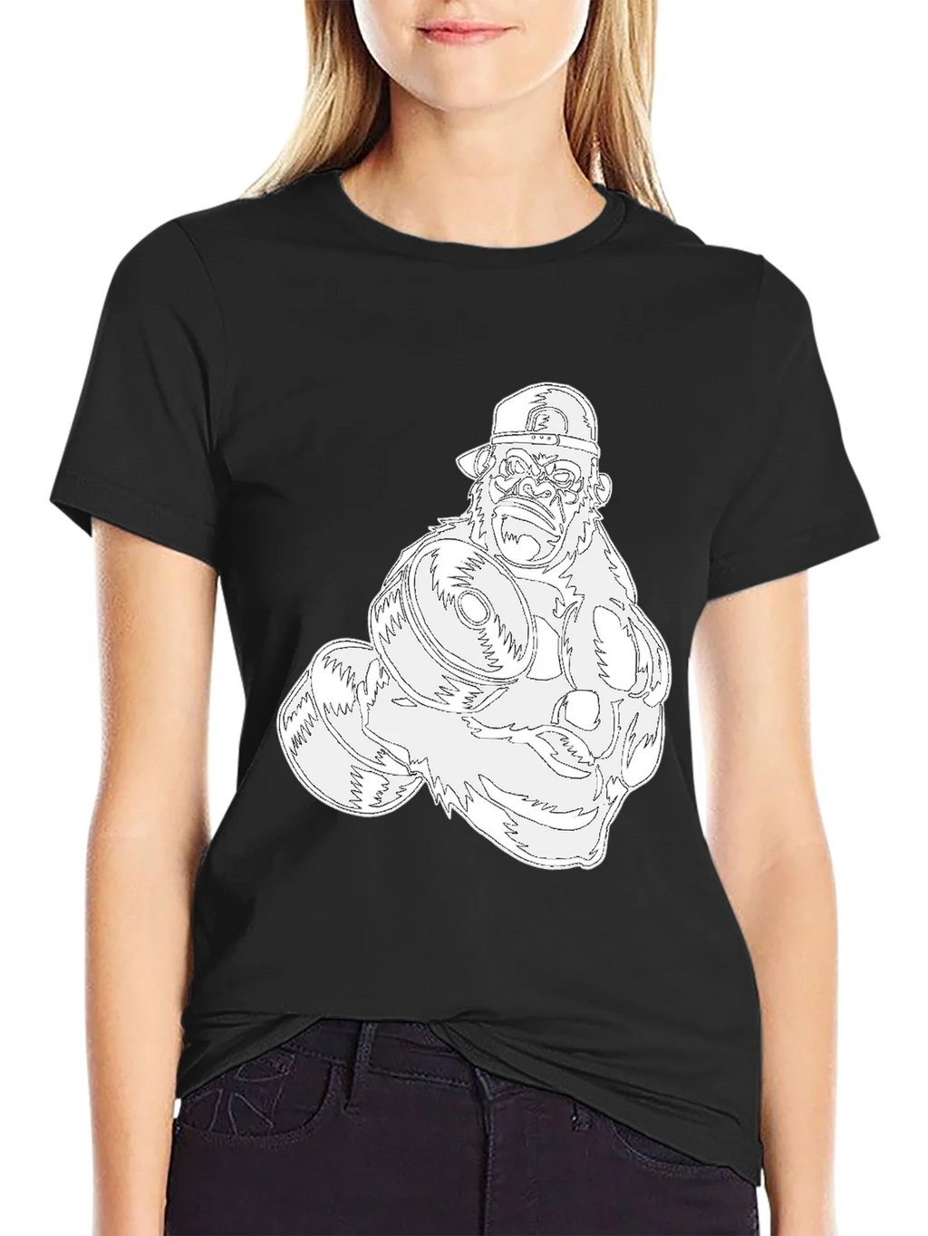 Gorilla Gym Tee: Black Cotton Fitness Shirt product image 2