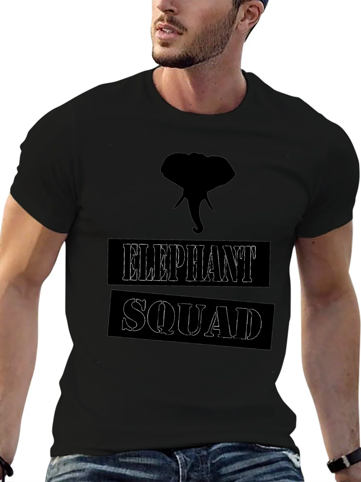 Elephant Squad Graphic T-Shirt - Black product image 6