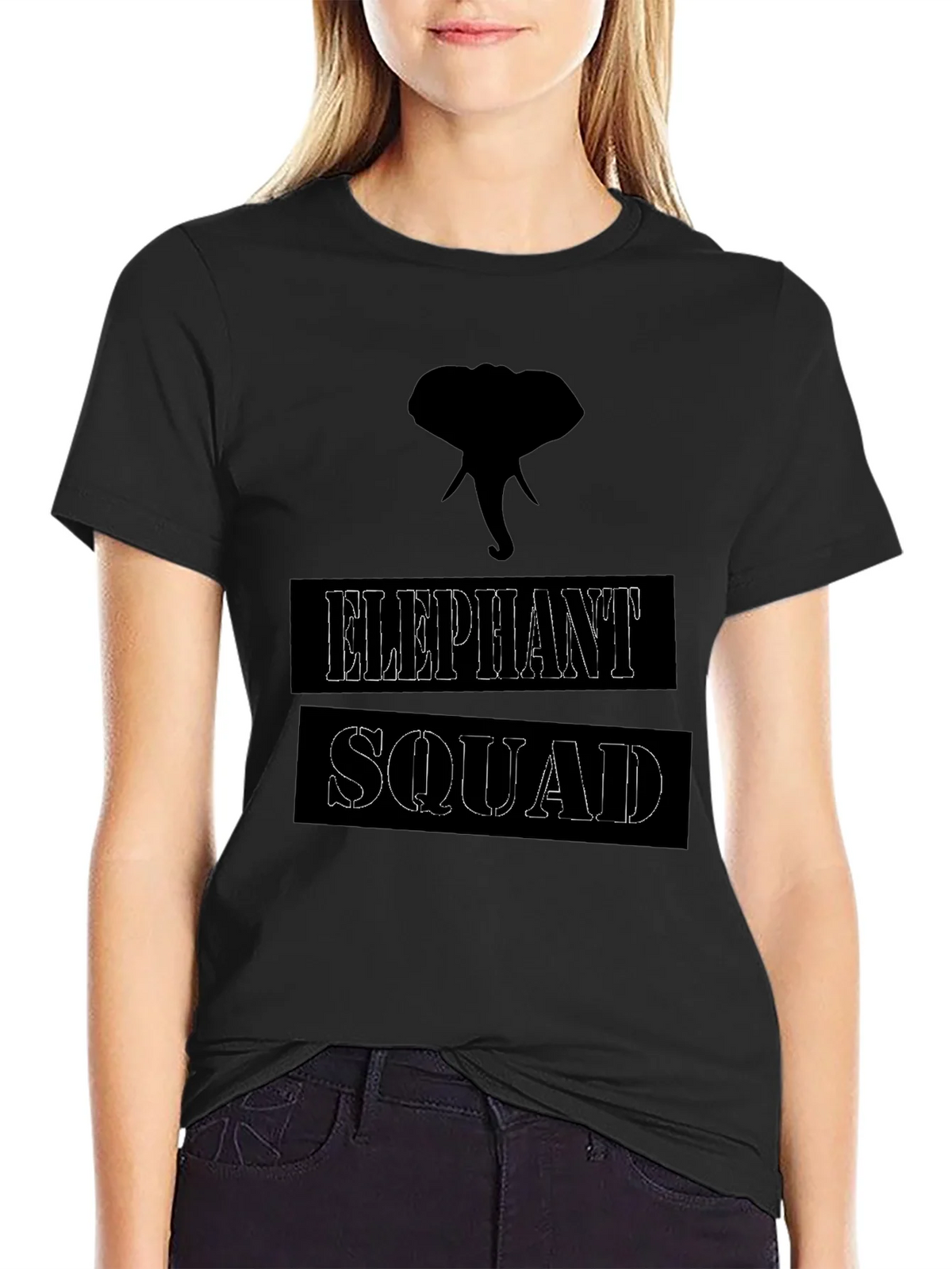 Elephant Squad Graphic T-Shirt - Black product image 2