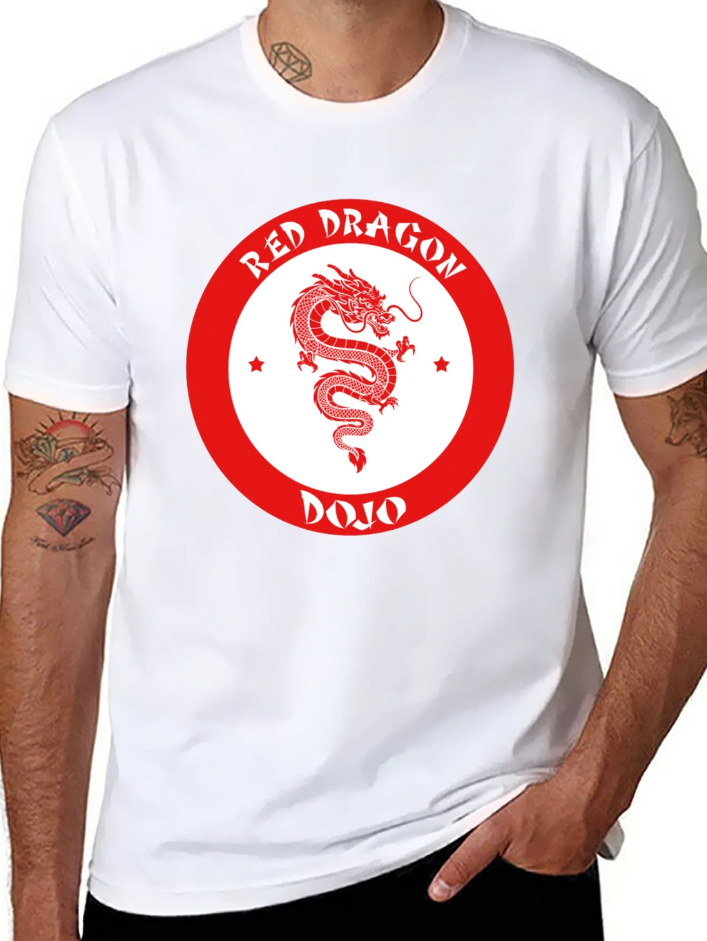 Red Dragon Dojo Black T-Shirt Martial Arts Graphic Tee product image 7