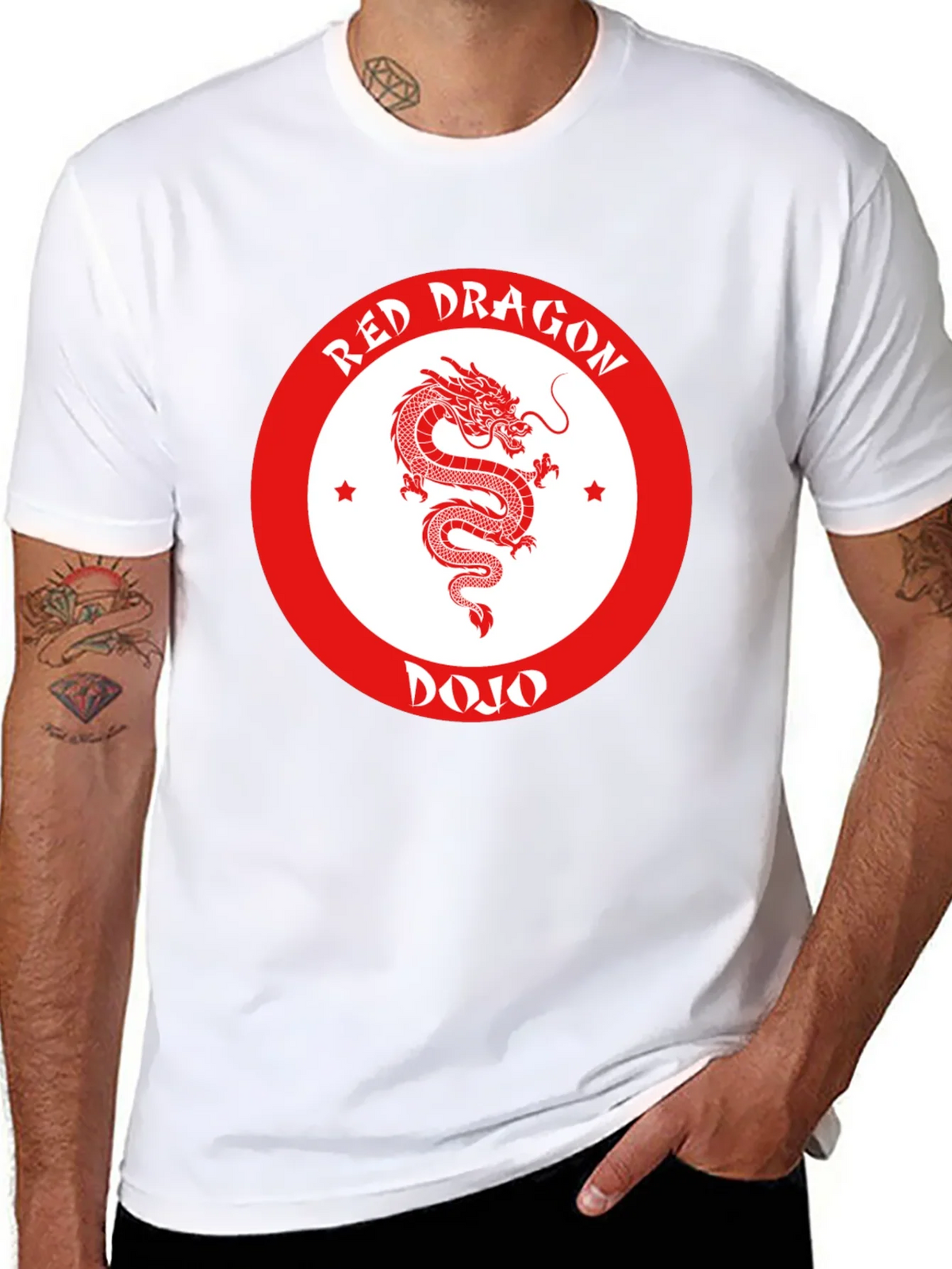 Red Dragon Dojo Black T-Shirt Martial Arts Graphic Tee product image 7