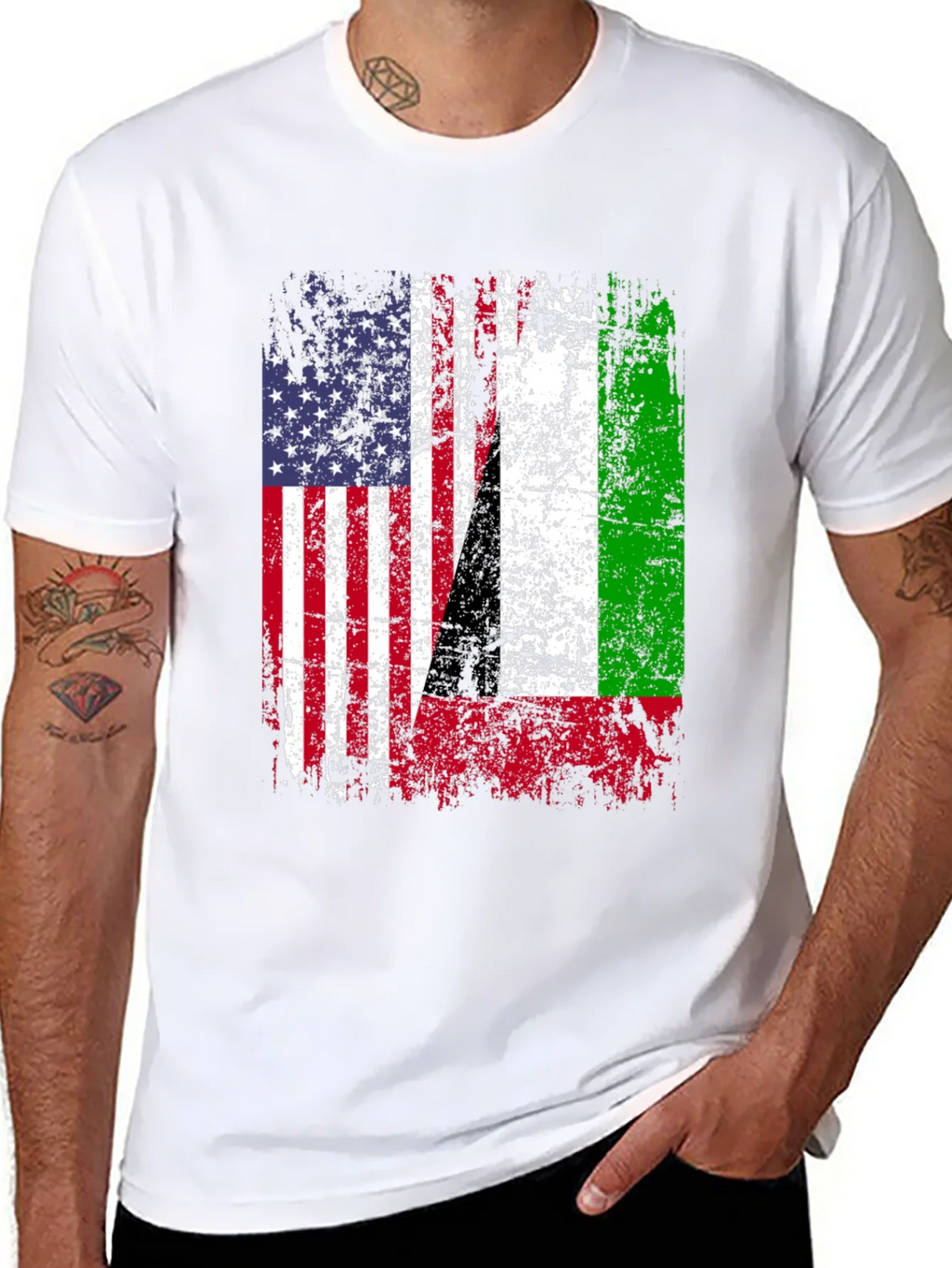 USA Italy Heritage Flag Graphic T-Shirt product image 7