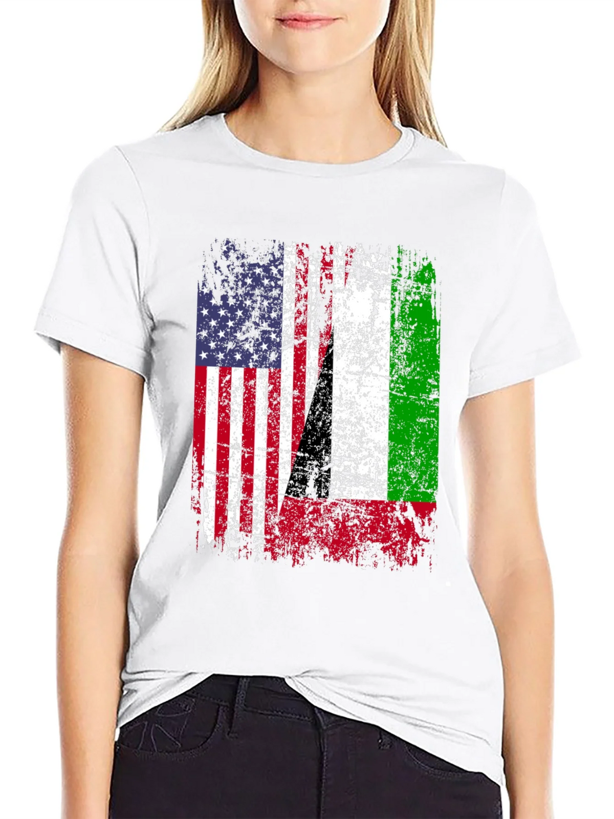USA Italy Heritage Flag Graphic T-Shirt product image 8