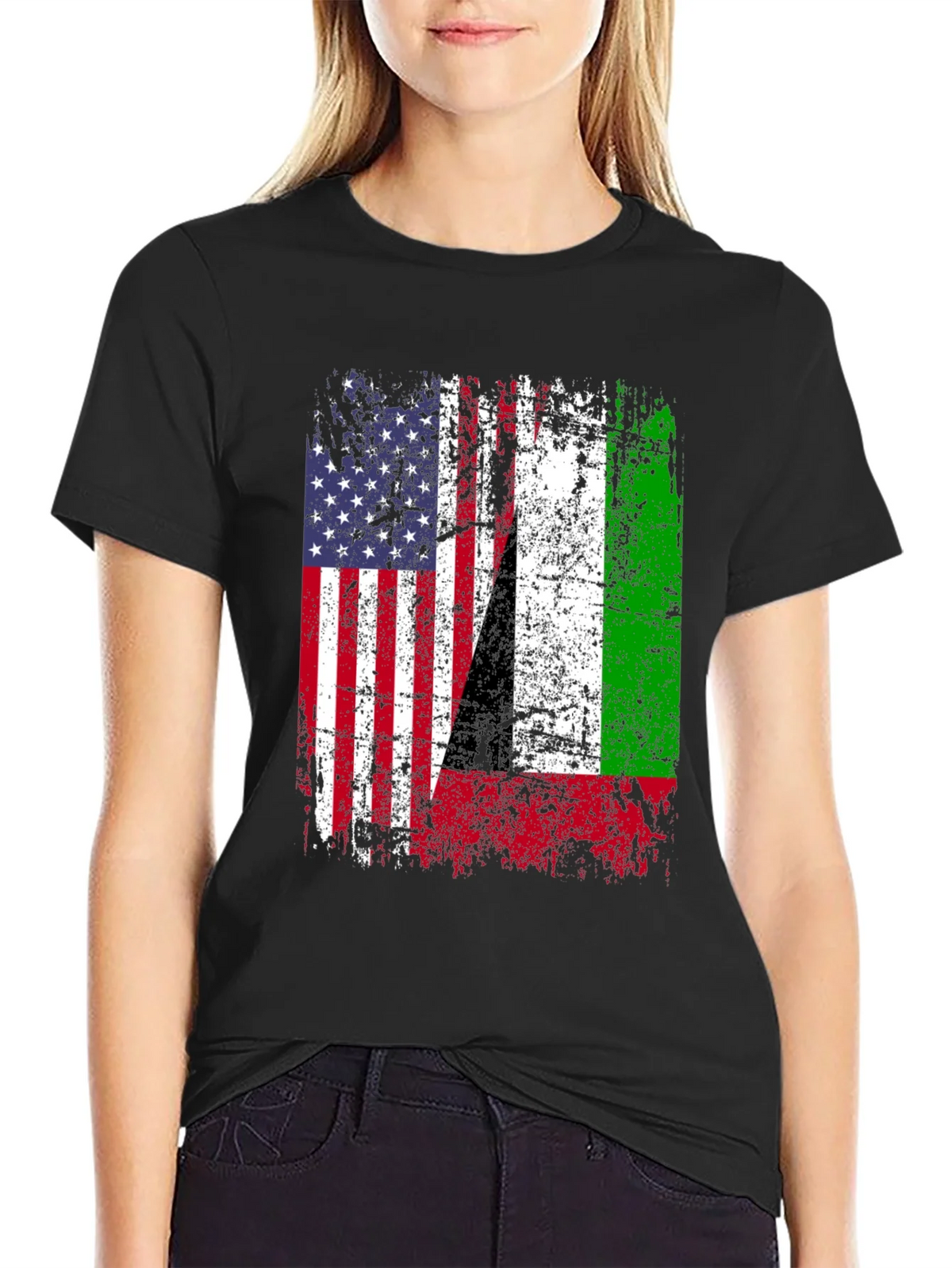 USA Italy Heritage Flag Graphic T-Shirt product image 2