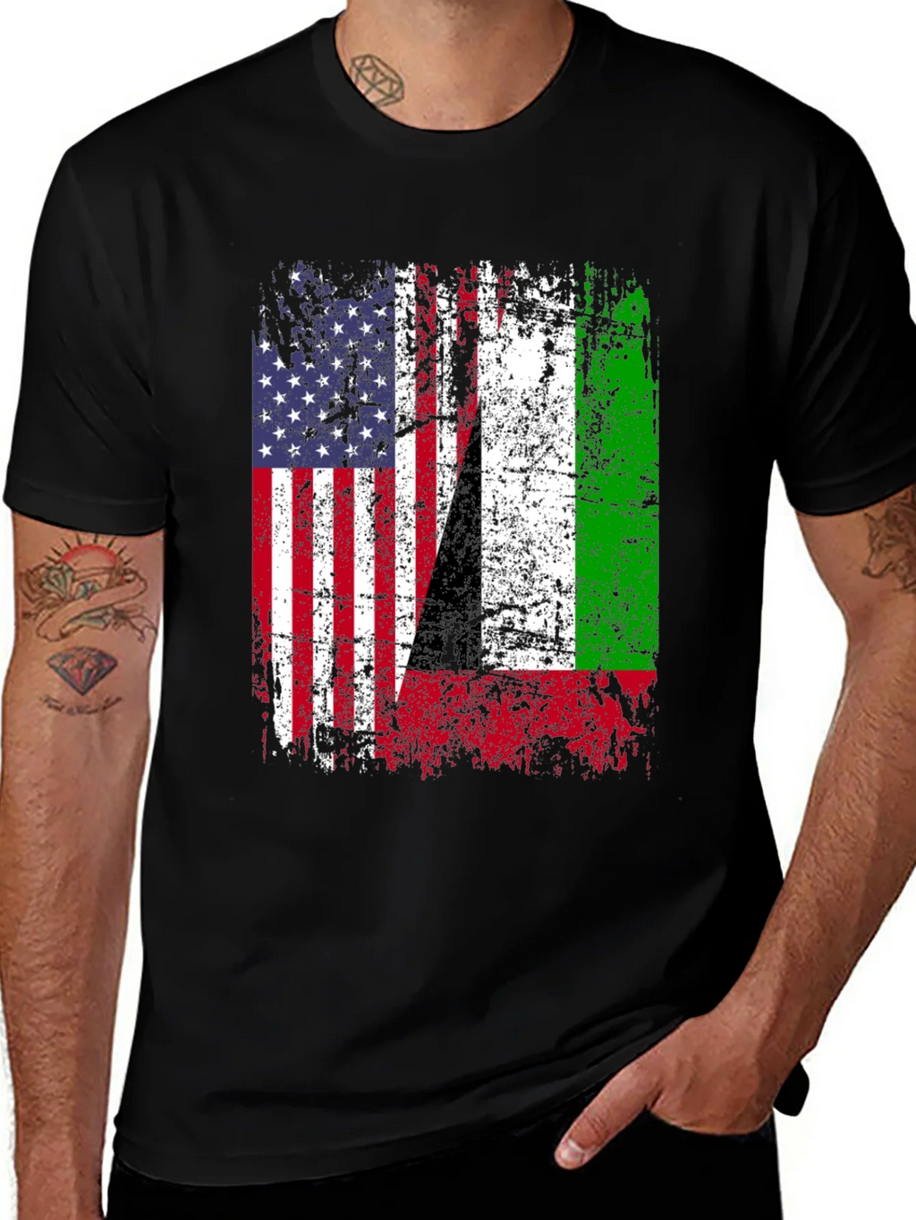 USA Italy Heritage Flag Graphic T-Shirt product image 1