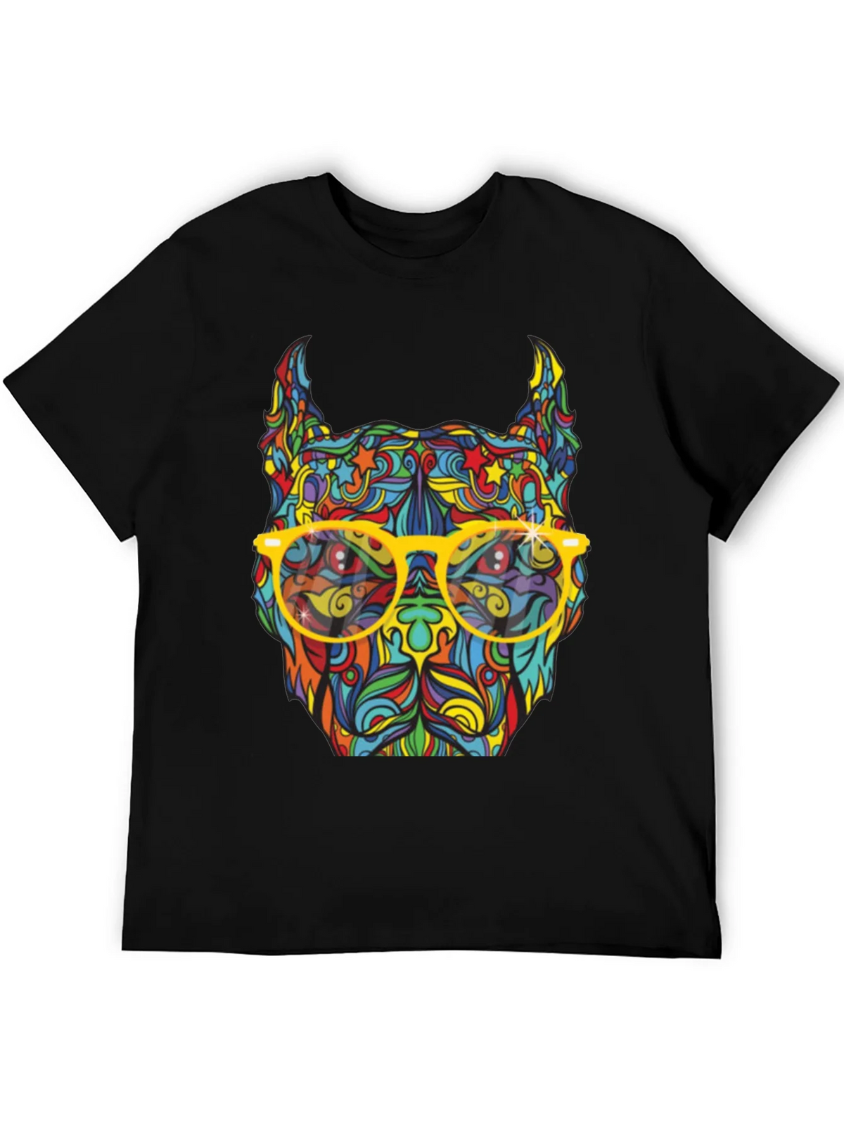 Colorful Pitbull Graphic T-Shirt product image 5