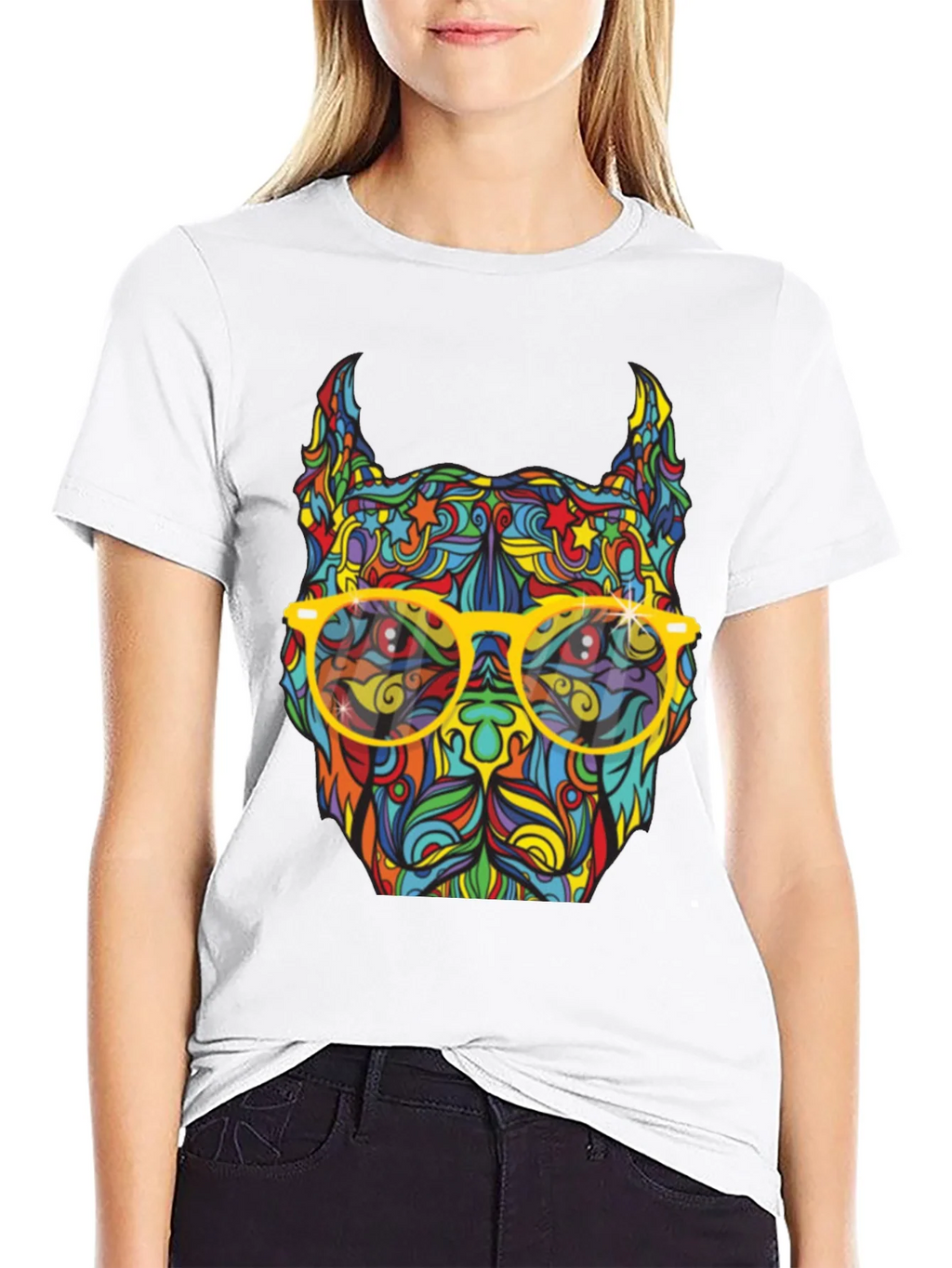 Colorful Pitbull Graphic T-Shirt product image 8