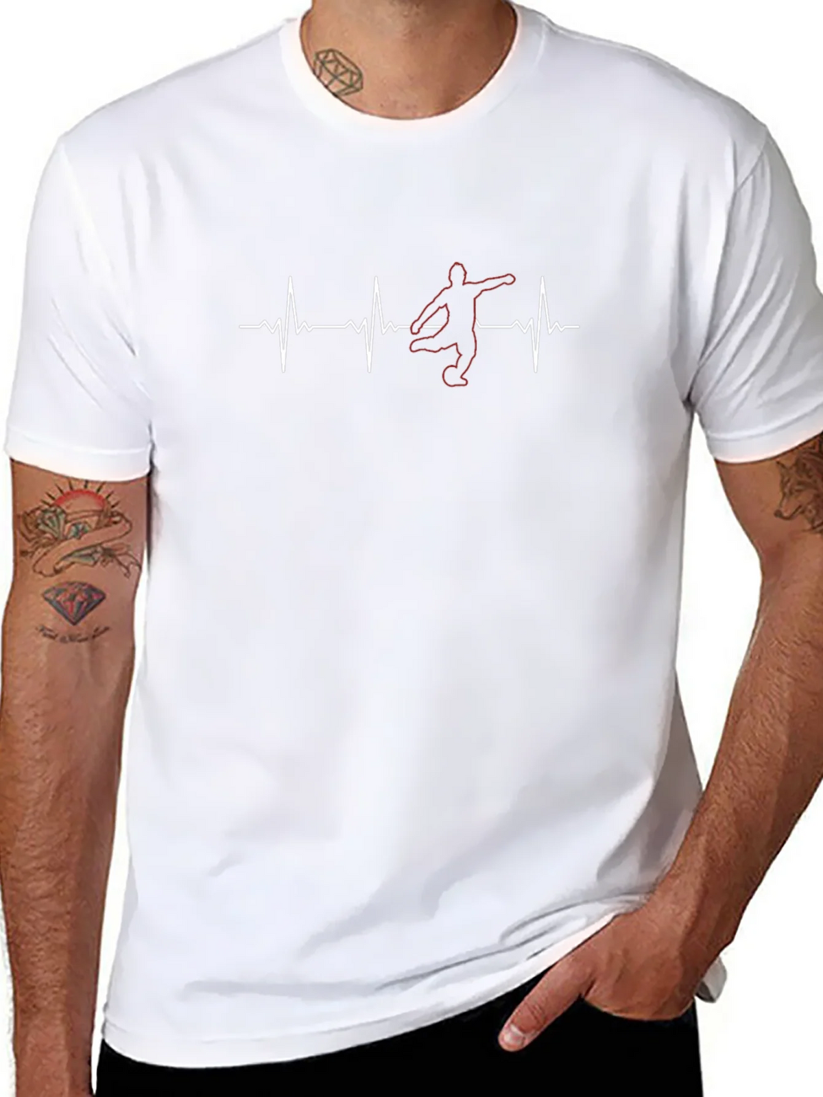 Soccer Heartbeat T-Shirt - Black Graphic Tee product image 7
