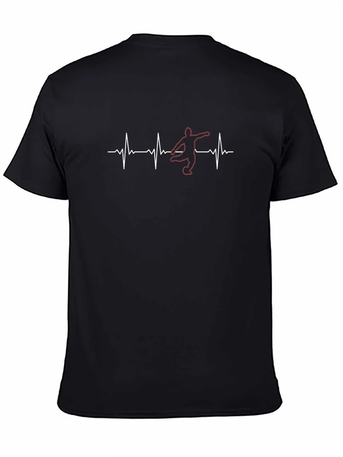 Soccer Heartbeat T-Shirt - Black Graphic Tee product image 4