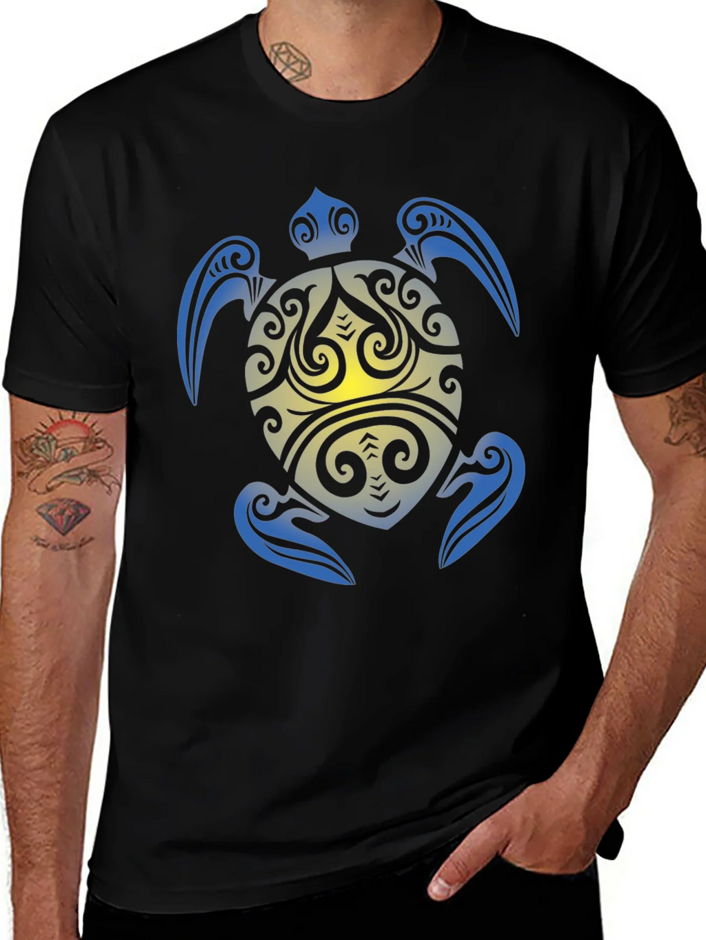 Tribal Turtle Graphic T-Shirt product image 1