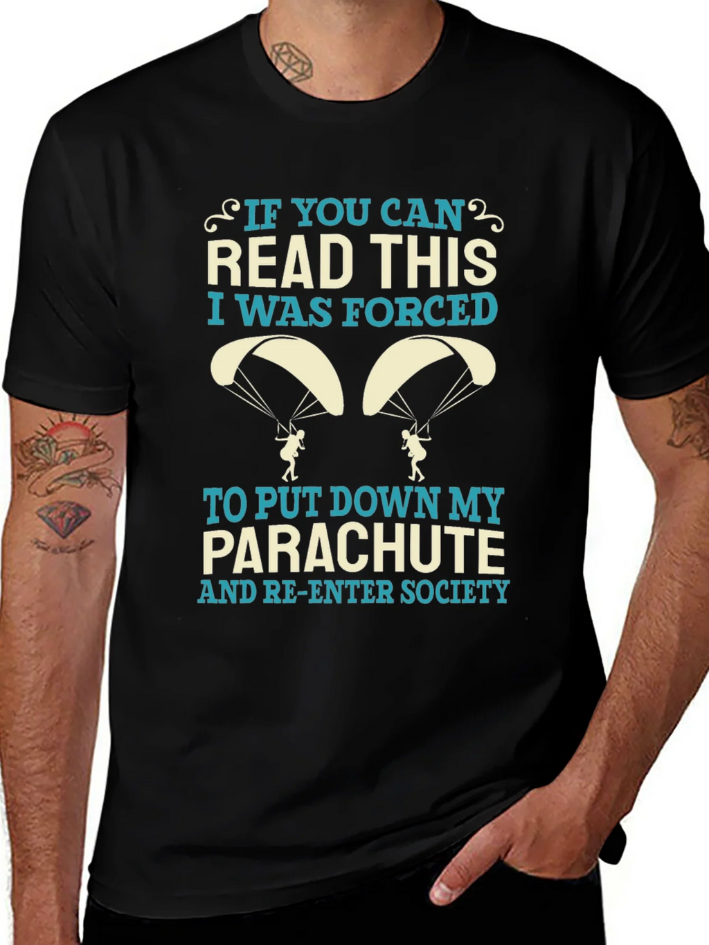 Funny Parachute T-Shirt - Forced Re-Entry Tee product image 1