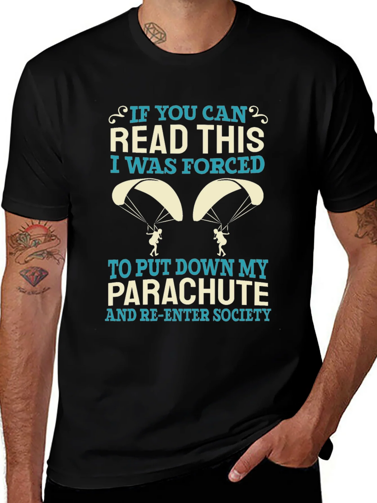 Funny Parachute T-Shirt - Forced Re-Entry Tee product image 1