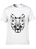Geometric Wolf Graphic Black T-Shirt product image 1