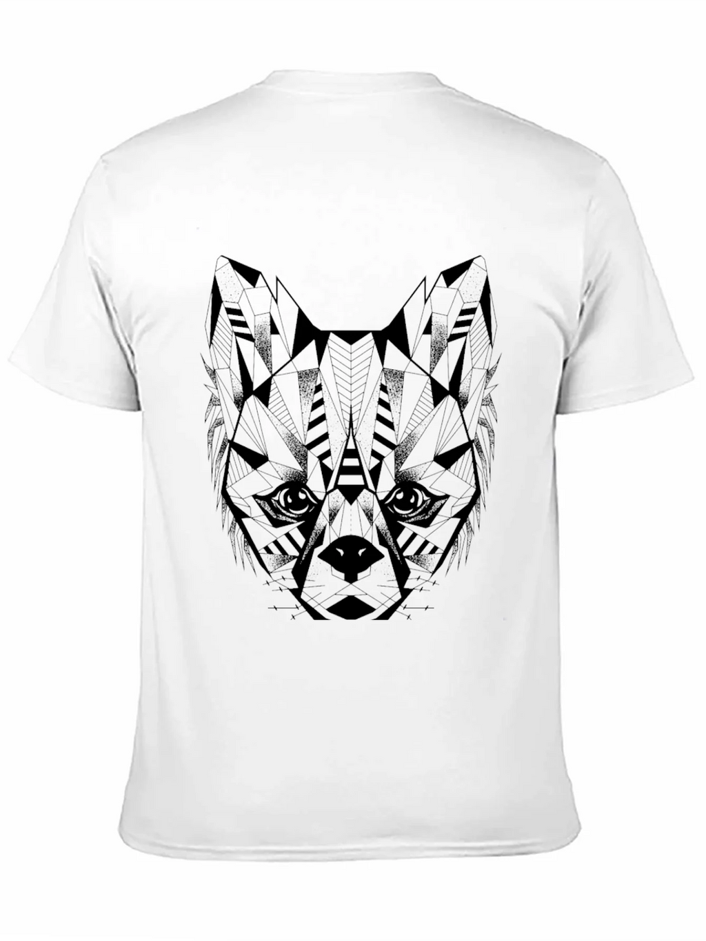 Geometric Wolf Graphic Black T-Shirt product image 2