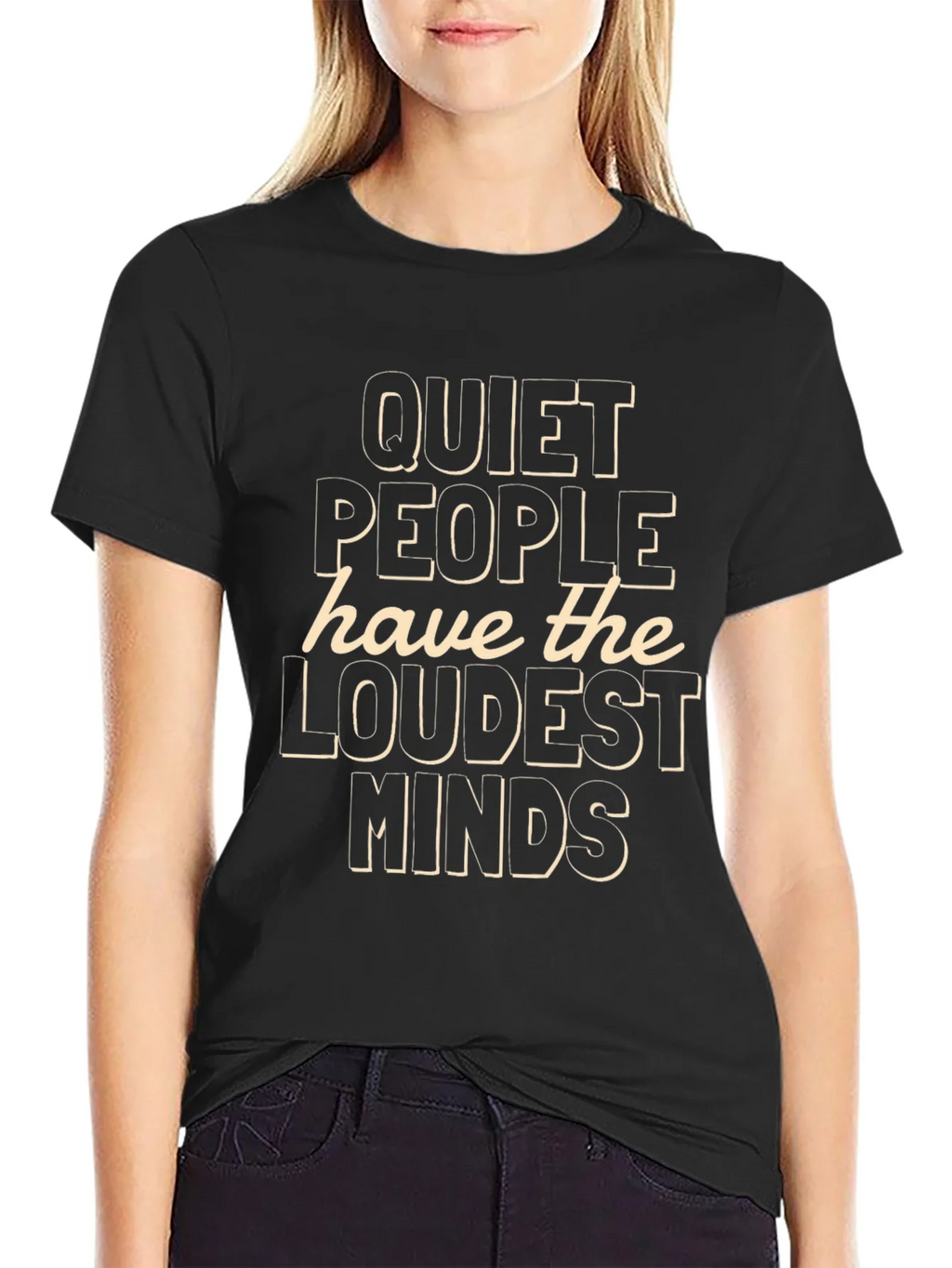Quiet People Loudest Minds Graphic Tee - Black product image 2