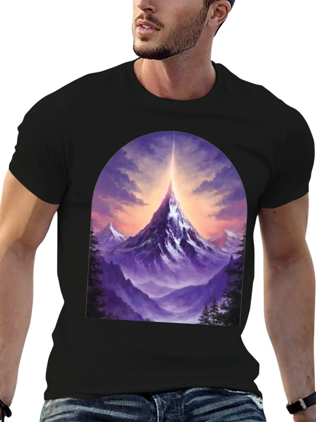 Mountain Peak Graphic Tee - Black product image 6