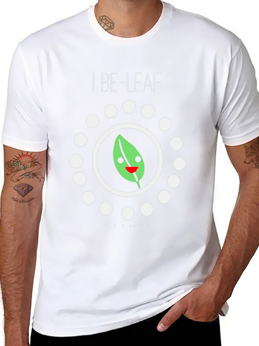 I Be-Leaf In You Graphic Tee - Black Cotton T-Shirt product image 7