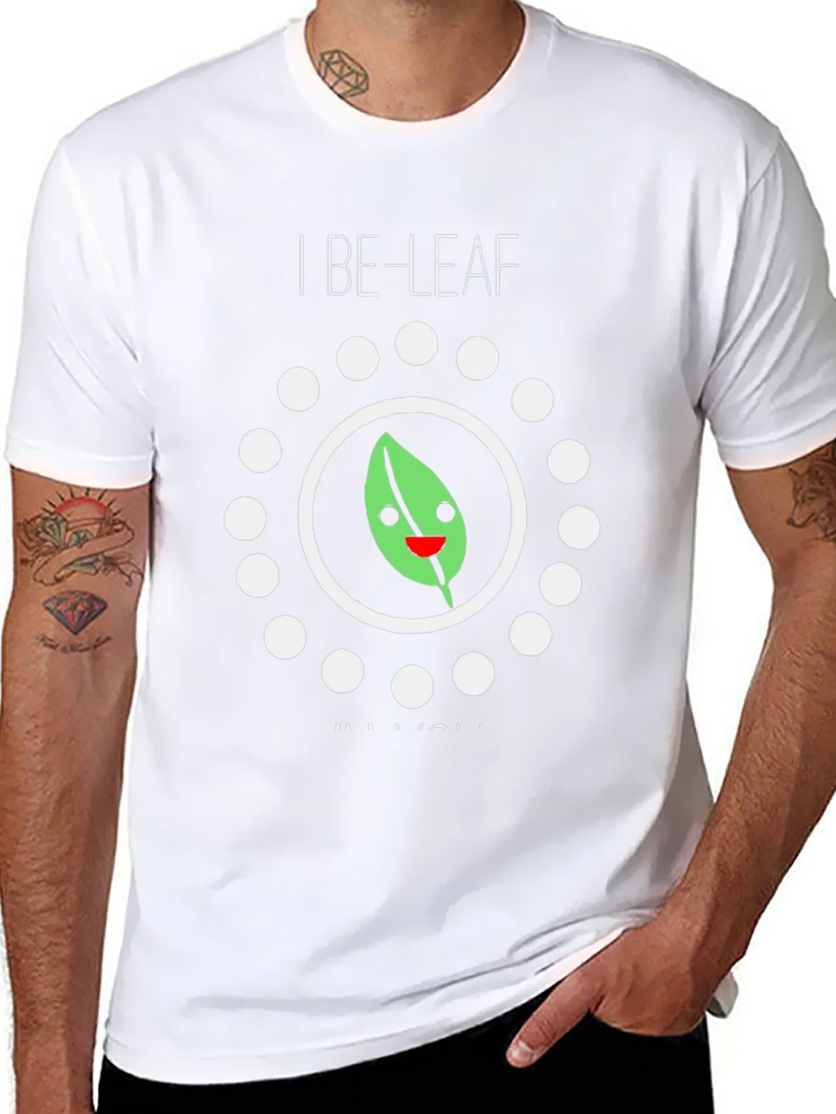 I Be-Leaf In You Graphic Tee - Black Cotton T-Shirt product image 7
