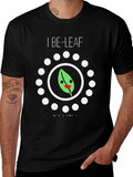 I Be-Leaf In You Graphic Tee - Black Cotton T-Shirt product image 1