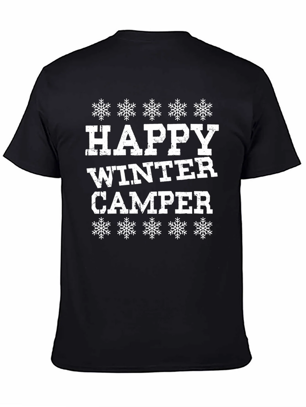 Happy Winter Camper Black Graphic T-Shirt product image 4