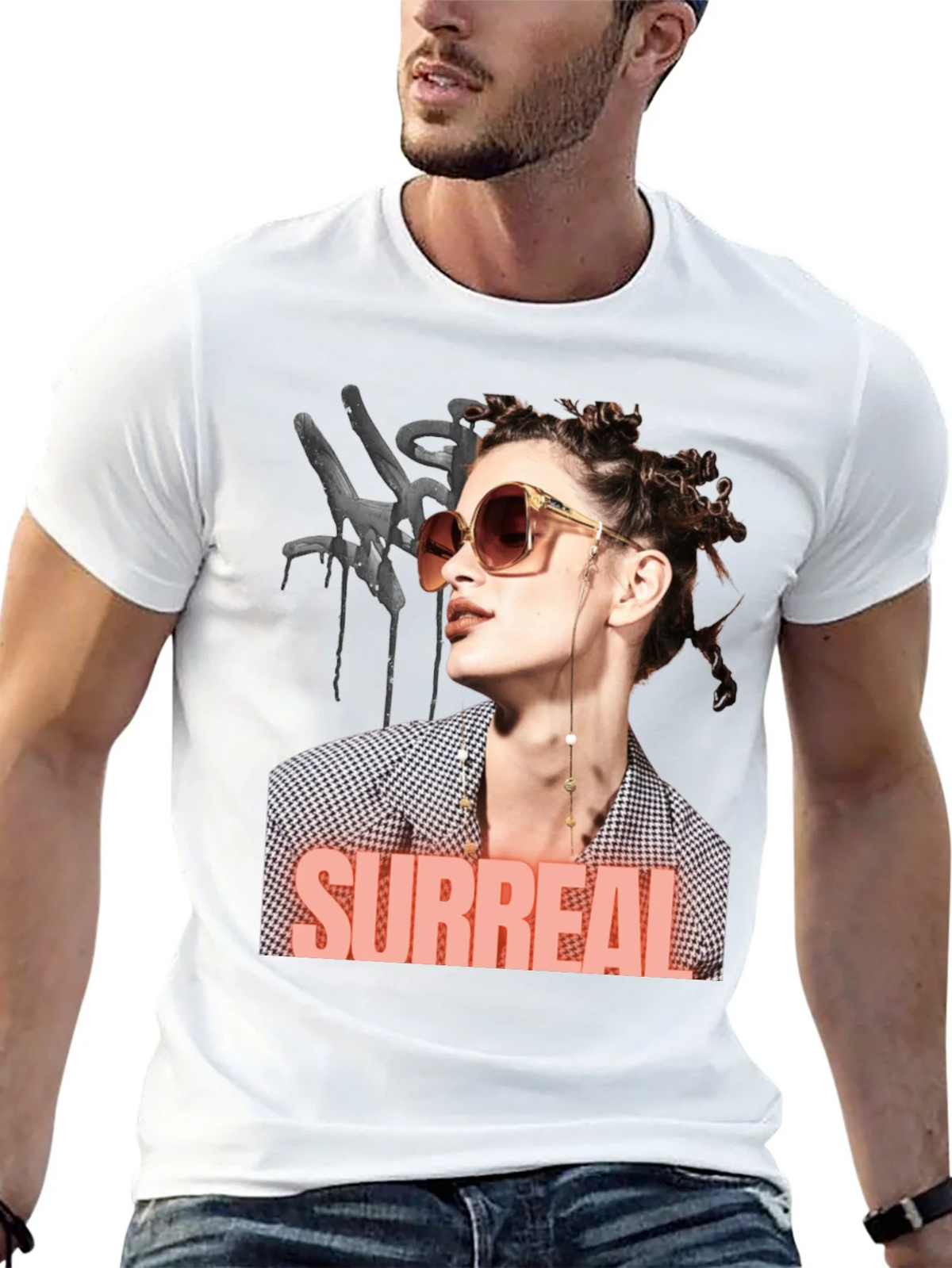 Surreal Woman Graphic T-Shirt - Black product image 12