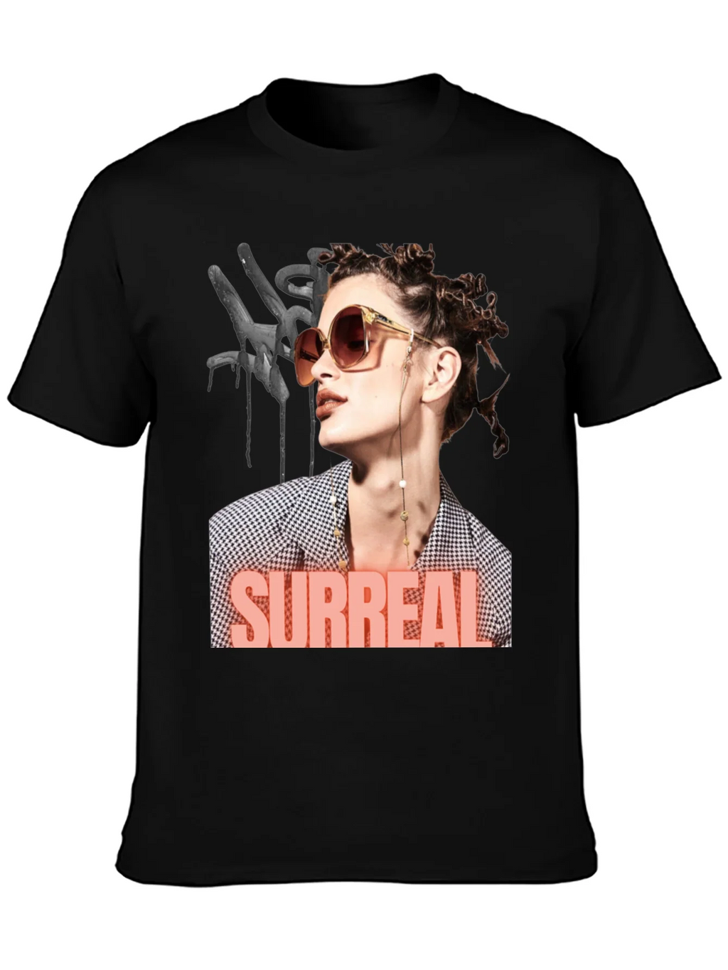 Surreal Woman Graphic T-Shirt - Black product image 3
