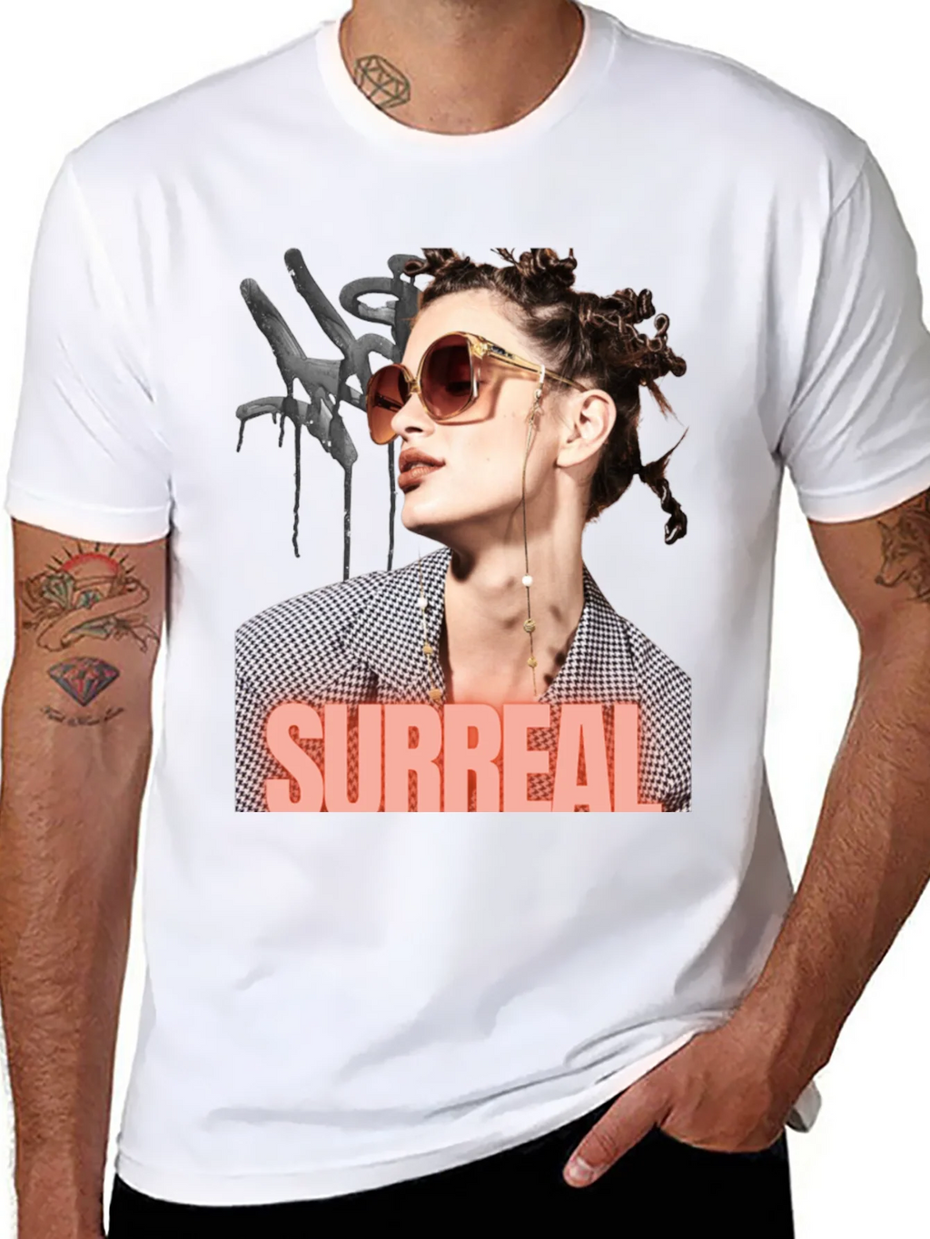 Surreal Woman Graphic T-Shirt - Black product image 7