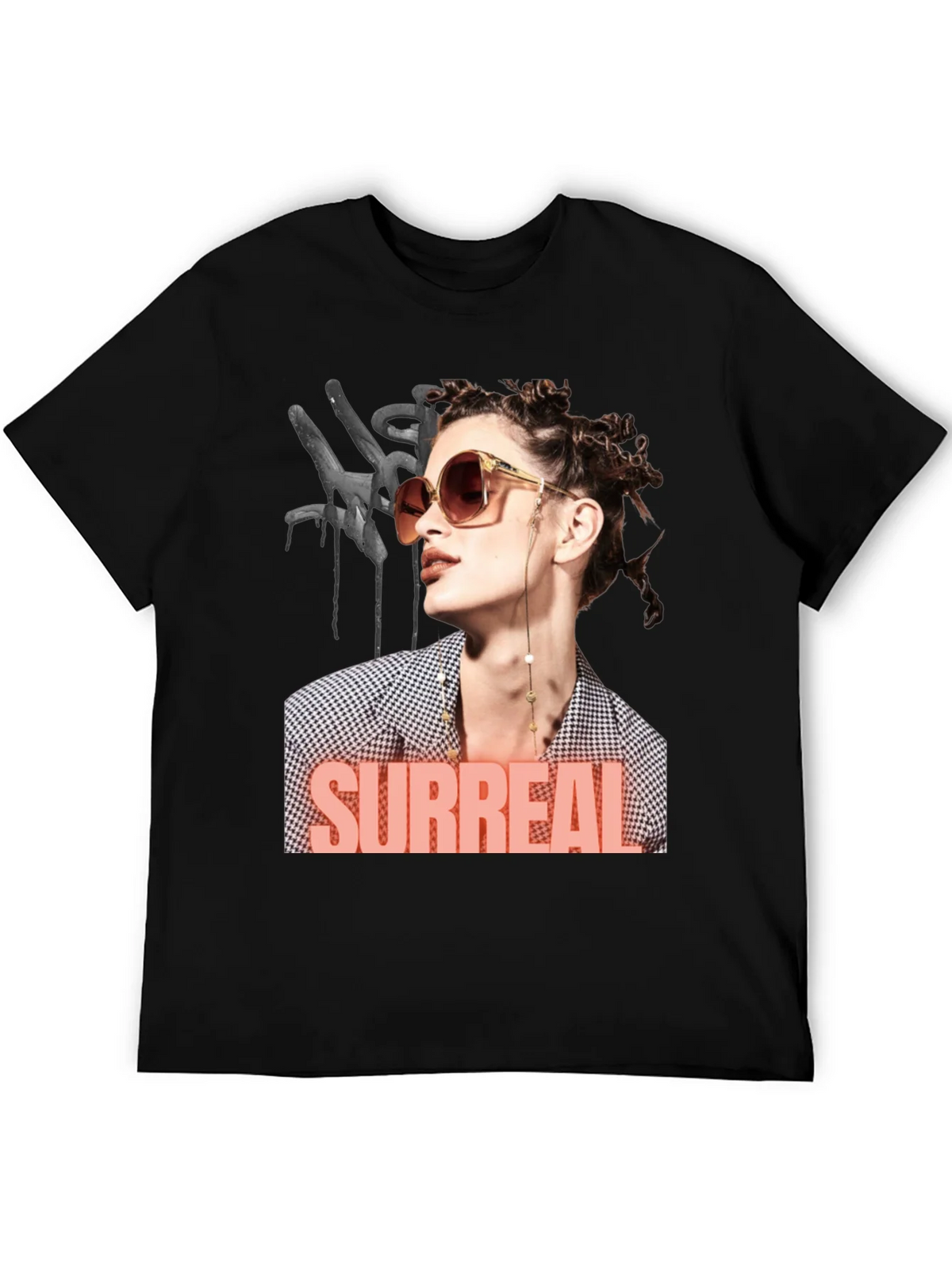 Surreal Woman Graphic T-Shirt - Black product image 5