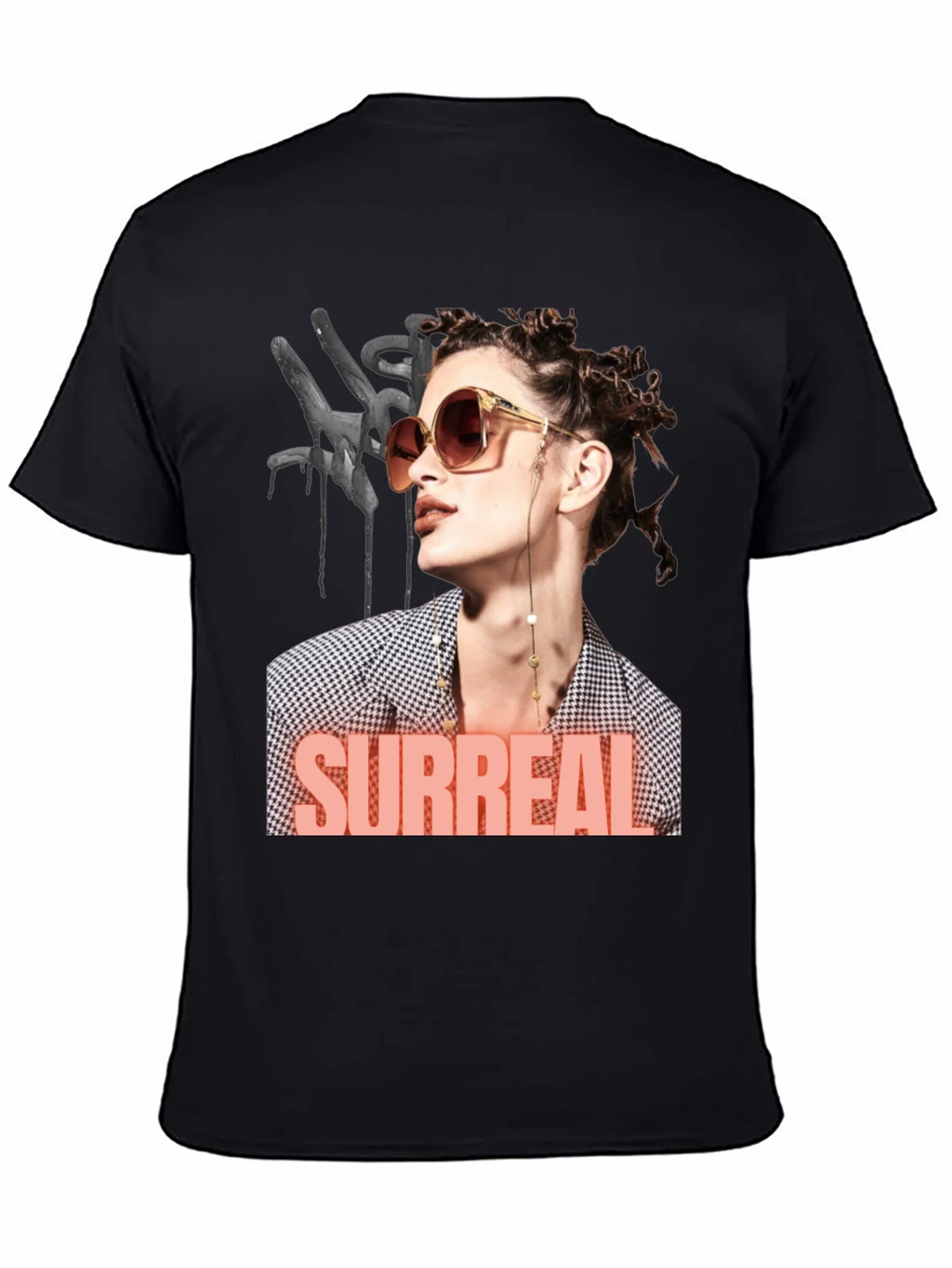 Surreal Woman Graphic T-Shirt - Black product image 4