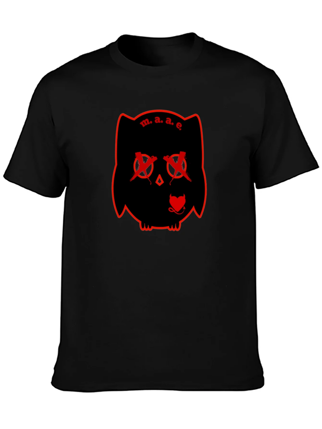 M.A.E. Owl Graphic Print Black T-Shirt product image 3