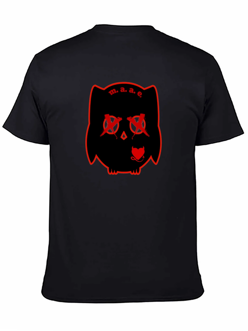 M.A.E. Owl Graphic Print Black T-Shirt product image 4